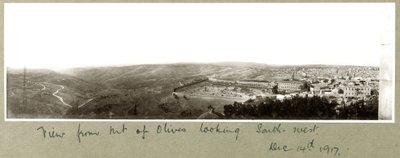 View from the Mount of Olives looking South West, 14th December 1917 by Capt. Arthur Rhodes